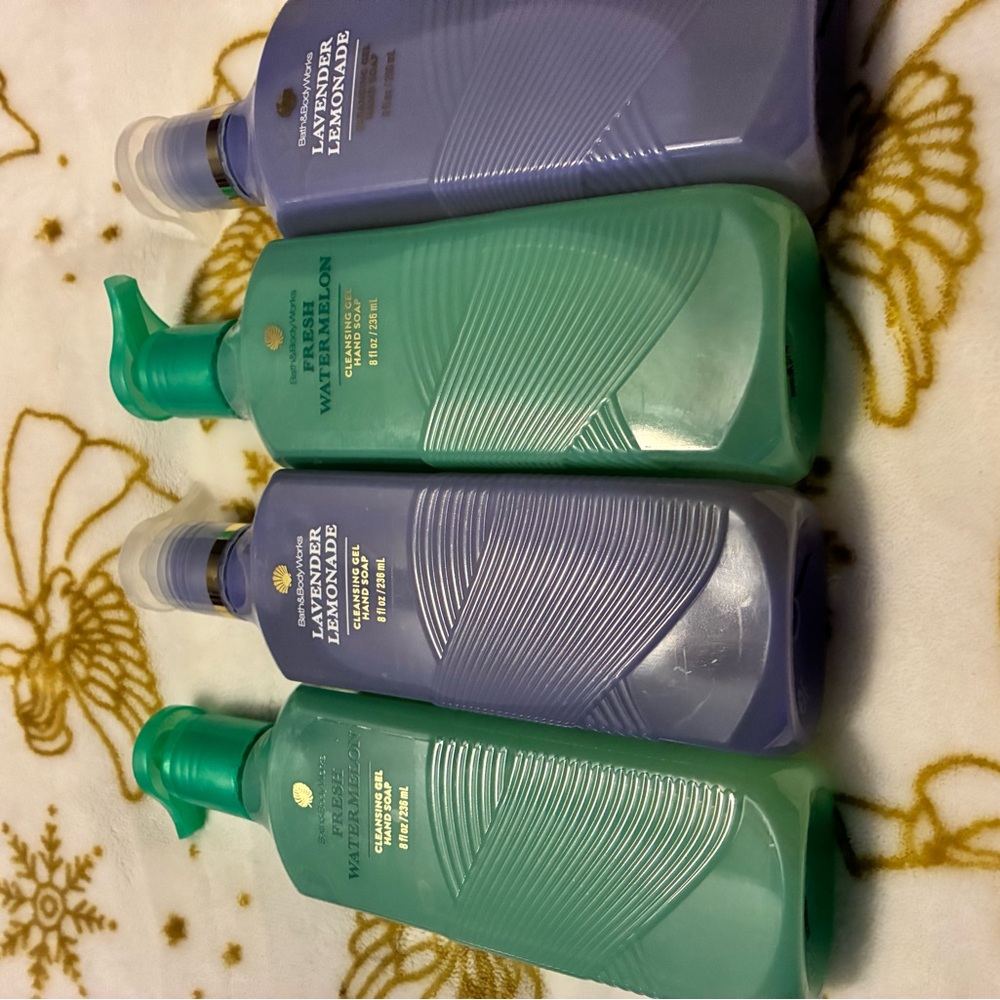 NWT Bath & Body Works (2)Lavender Lemonade (2) Fresh Watermelon Gel Hand Soaps - Picture 4 of 6